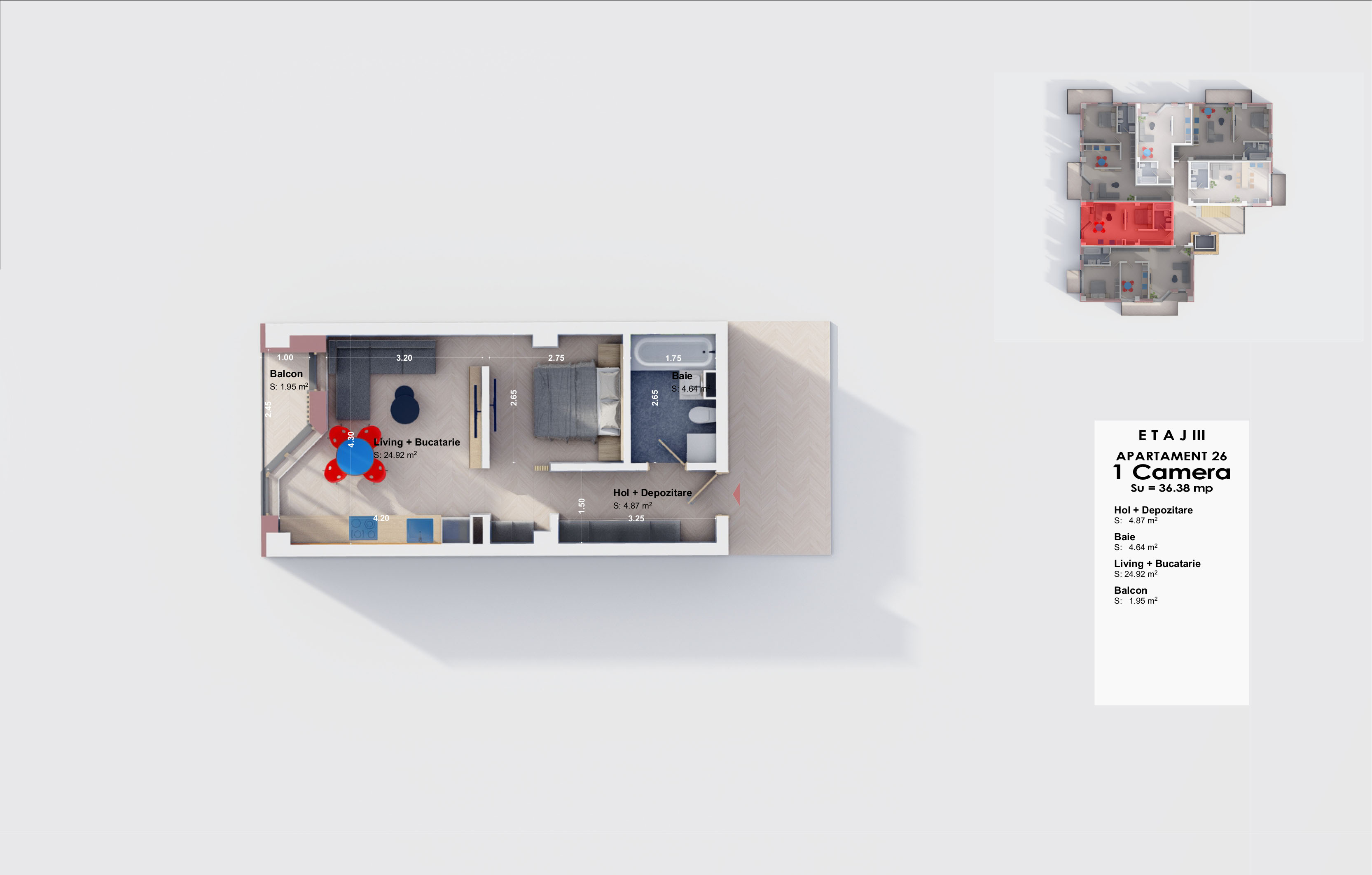 Apartament 26 - Etaj 3